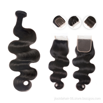 Top Lace with Baby Hair 3+1 Mink Brazilian Natural Straight Wavy Raw Virgin Cuticle Aligned Hair Bundles With Closure